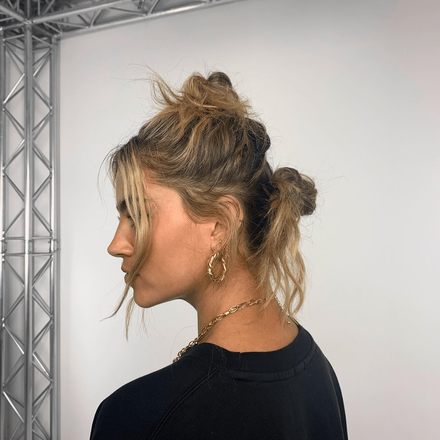 Effortlessly Chic Double Buns