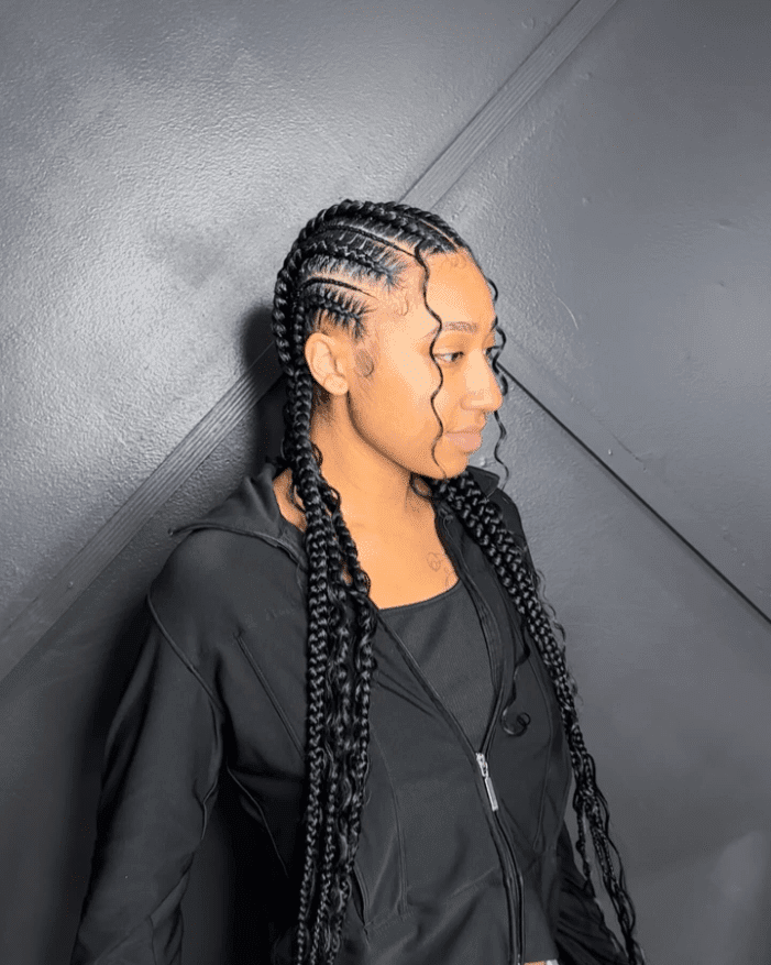 Elegant Freehand Cornrow Braids