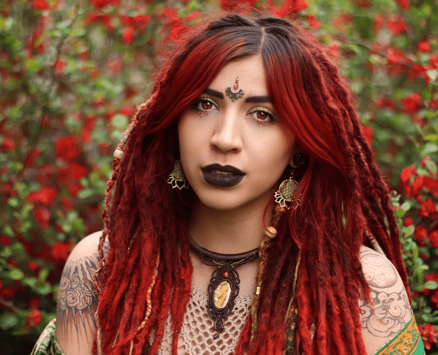 Fiery Burgundy Bohemian Locks