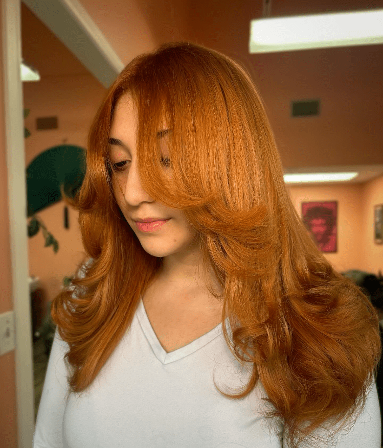 Graceful Copper Feathered Waves
