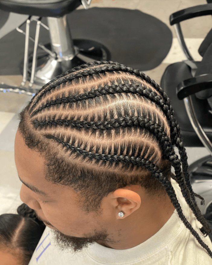 Sleek Side-swept Cornrows