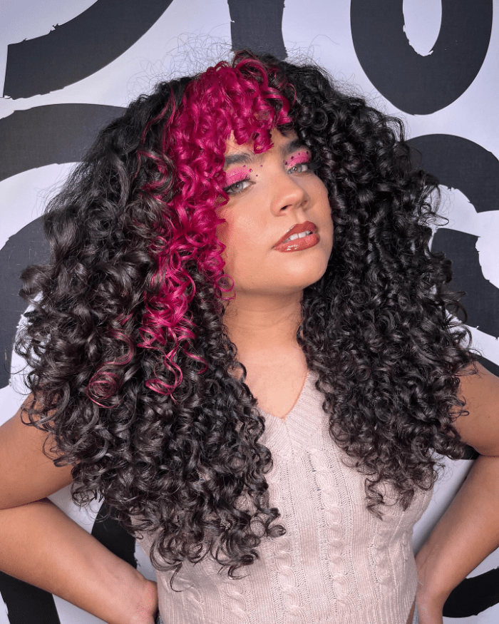 Vibrant Pink Waterfall Curls