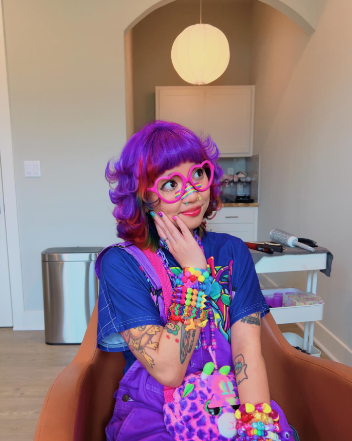 Y2K Playful Purple Curls