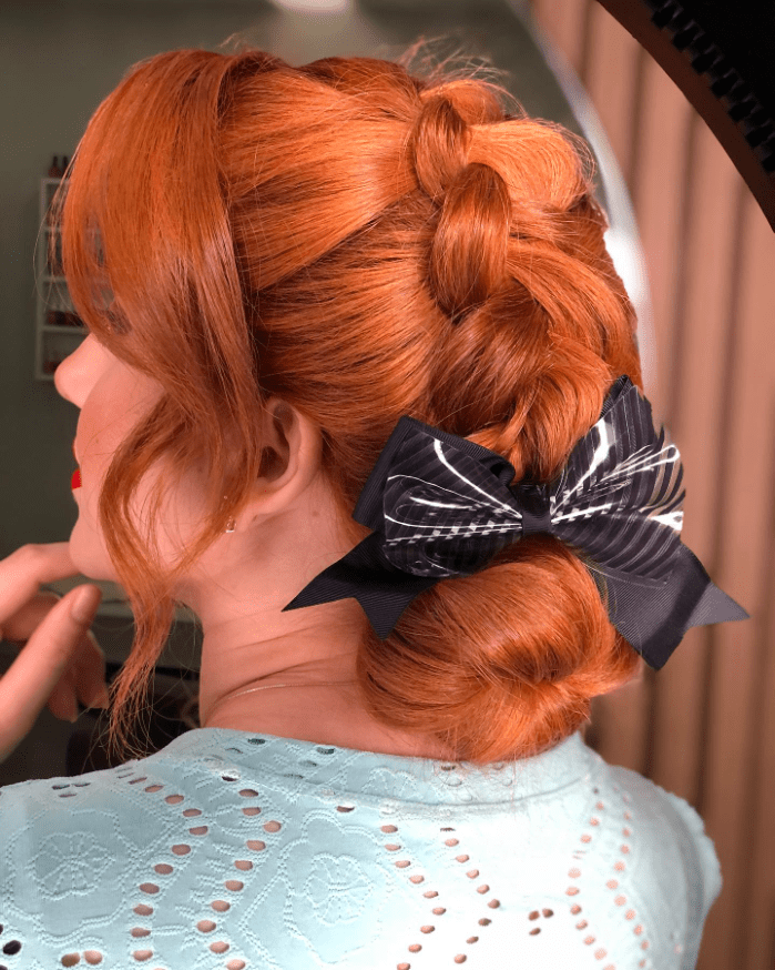 Auburn Braids with Charmed Bow