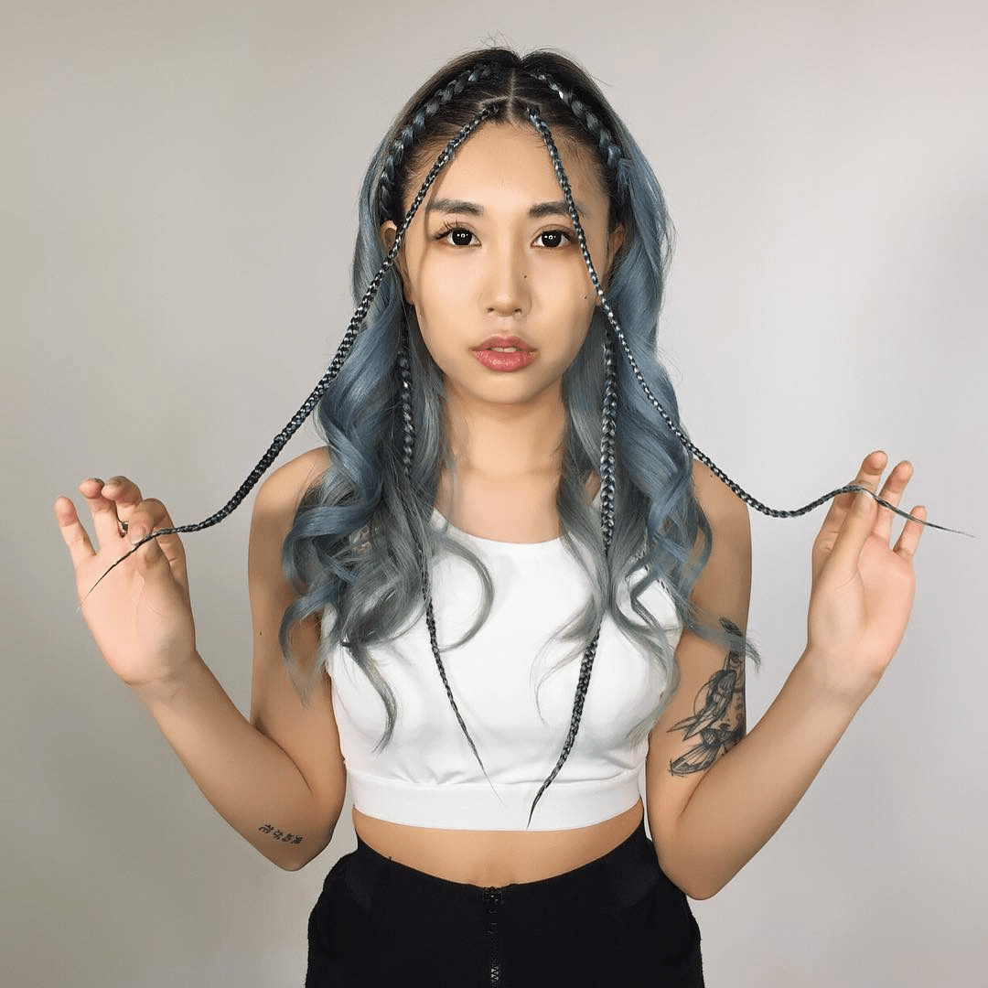 Edgy Braids with Blue Waves