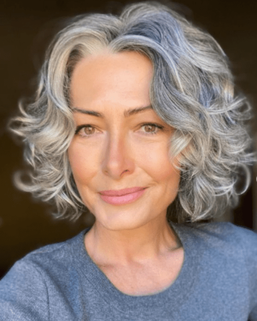 Elegant Silver Curls Unveiled