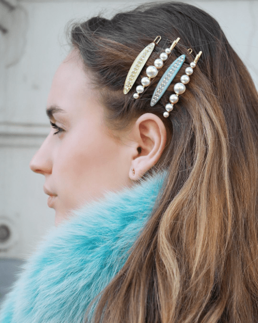 Elegant Tresses and Gemstone Pins