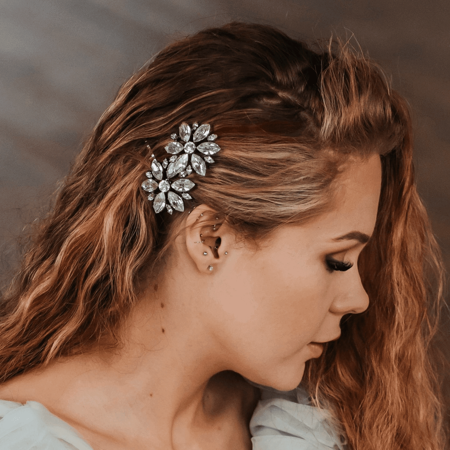 Elegant Waves with Floral Sparkle