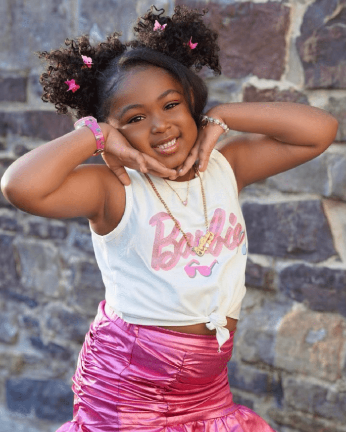 Joyful Curls and Pink Bows