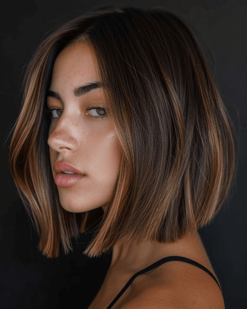 Sharp Chic Balayage Bob