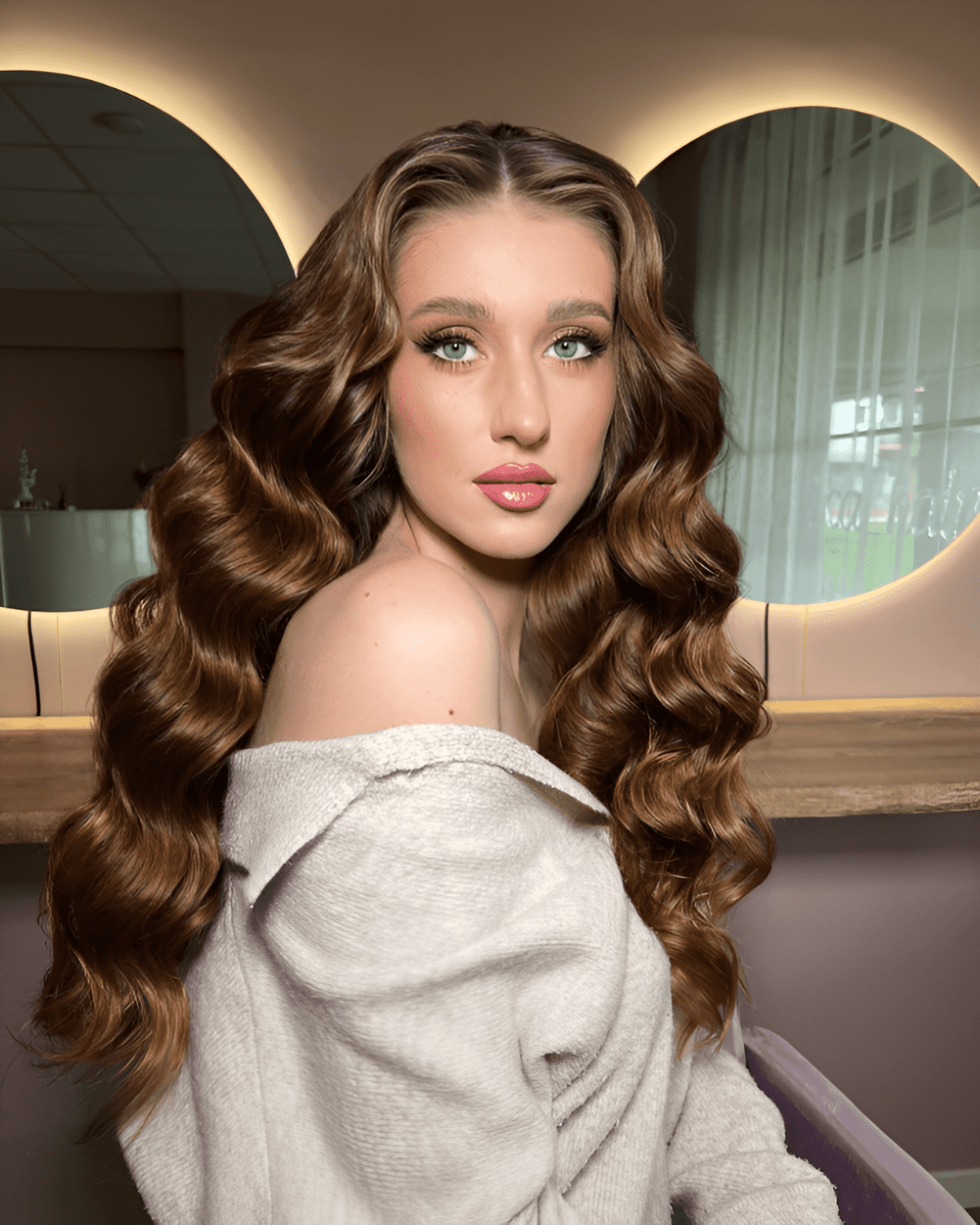 cascading glamour curls