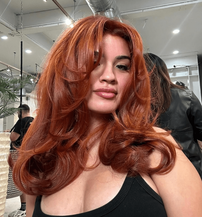 Fiery Brunette Waves Unleashed