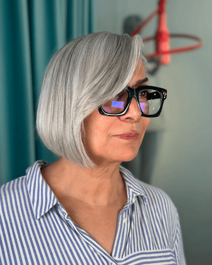 Silver Elegance Modern Bob