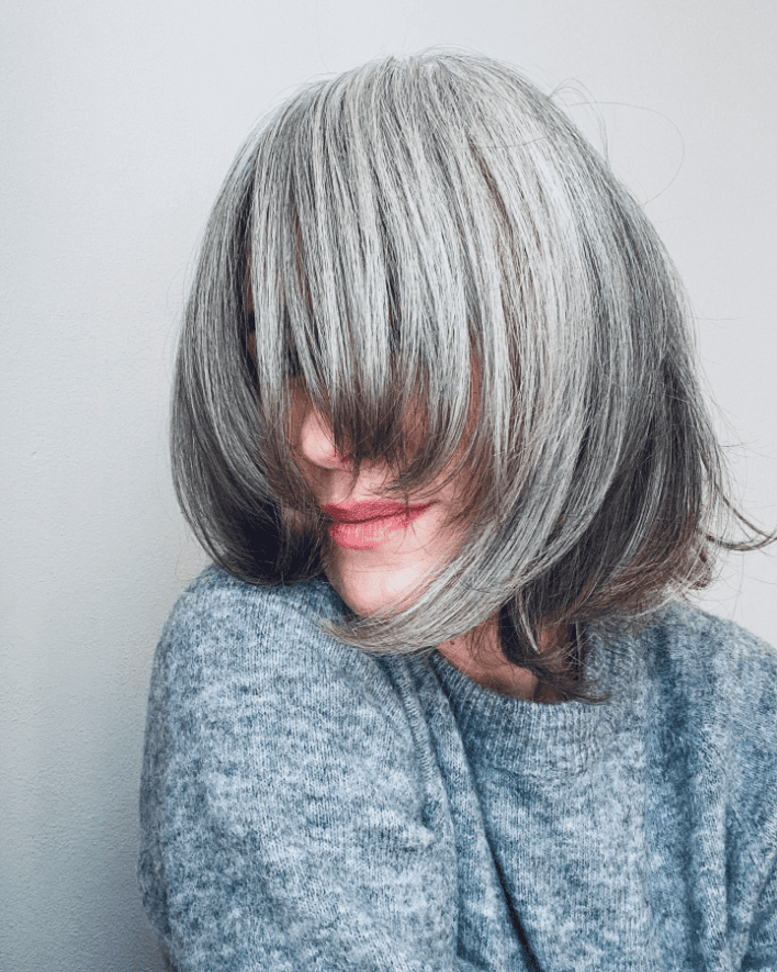 Effortlessly Chic Gray Bob
