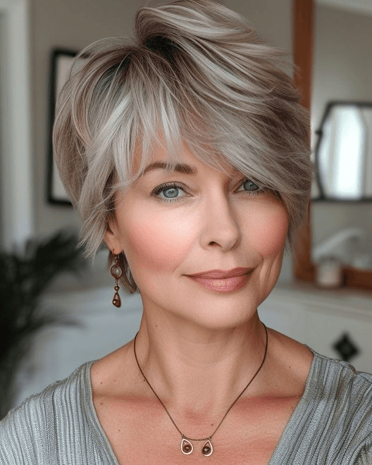 Textured Layers with Wispy Bangs