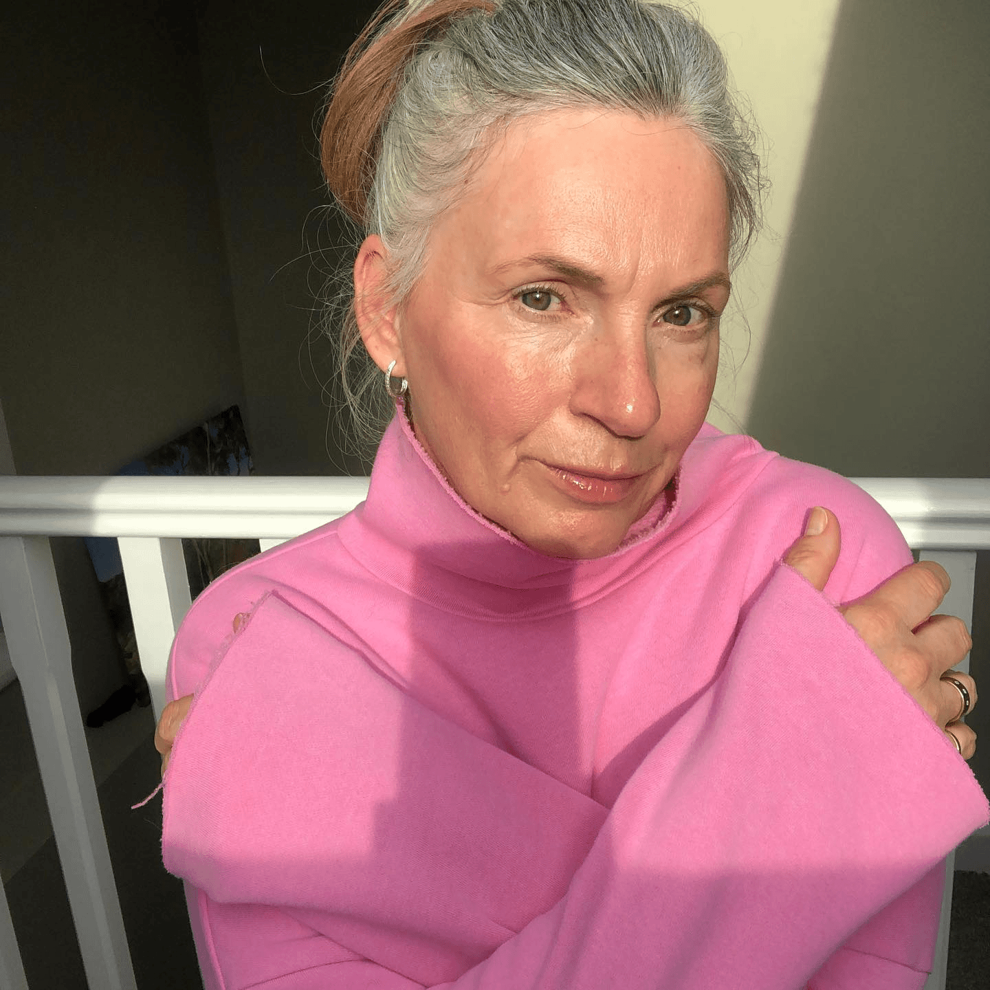 Graceful Grey Ponytail Elegance